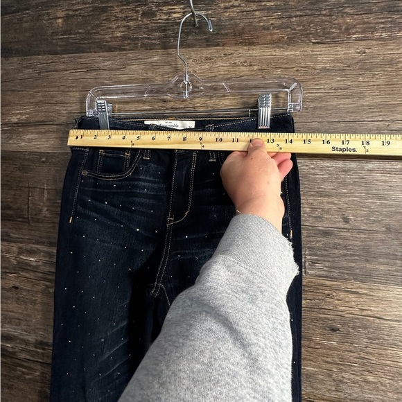 Abercrombie & Fitch Blue Skinny Jeans with Classic Dark Wash and studded front - Picture 4 of 6